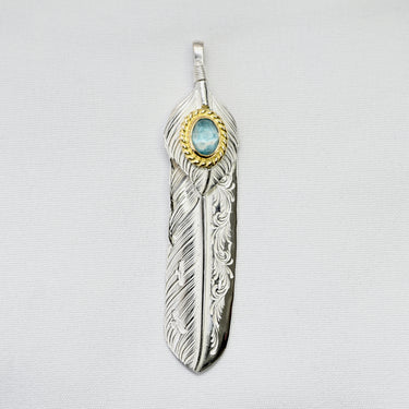 L arabesque feather /heart feather/K18 cup doublet
