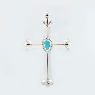cross pendant /SV cup Lavender Turquoise