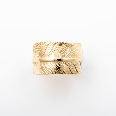 K18 M feather Pt900 top ring