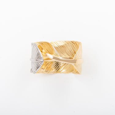 K18 M feather Pt900 top ring