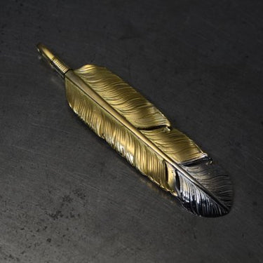 K18 M-size feather Pt900 top 01
