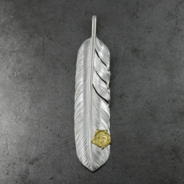 The new type of large size feather 01/K18 arabesque eagle metal