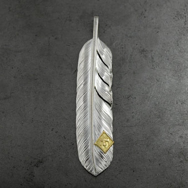 The new type of large size feather 01/K18 M eagle metal