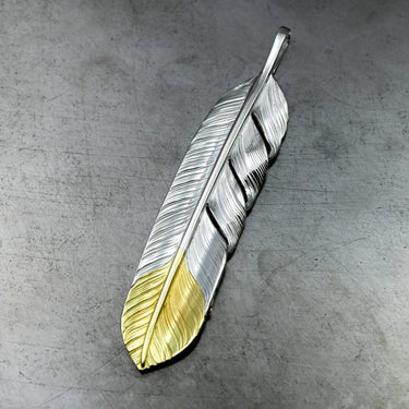 L flight feather K18 top 01 / K18 arabesque eagle metal