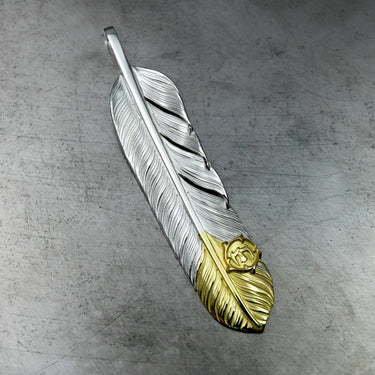 L flight feather K18 top 01/ K18 arabesque eagle metal