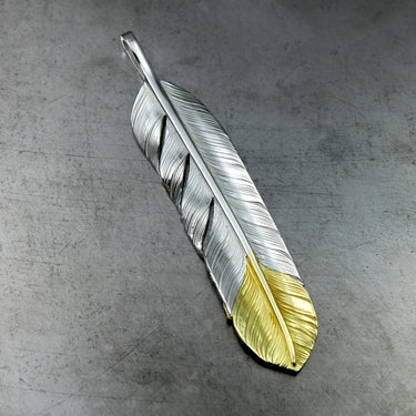 L flight feather K18 top 01/ K18 arabesque eagle metal