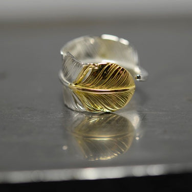 M-size feather ring/K18 top