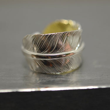M-size feather ring/K18 top