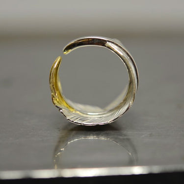 M-size feather ring/K18 top