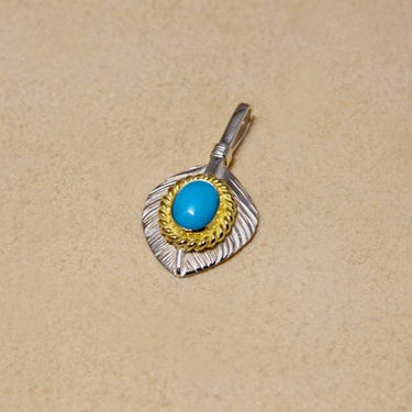L-size heart feather 01/K18・turquoise