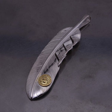 L-size feather 01/k18 eagle metal