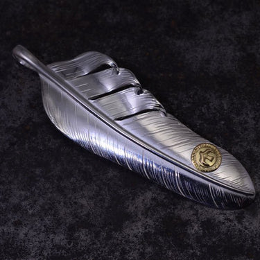 XL-size feather/K18 M old eagle metal